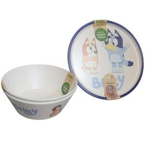 Bluey Bamboo Plates And Bowls Bundle Set Brand New Zak Designs